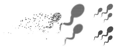 Çözünmüş piksel noktalı resim Sperm simgesi