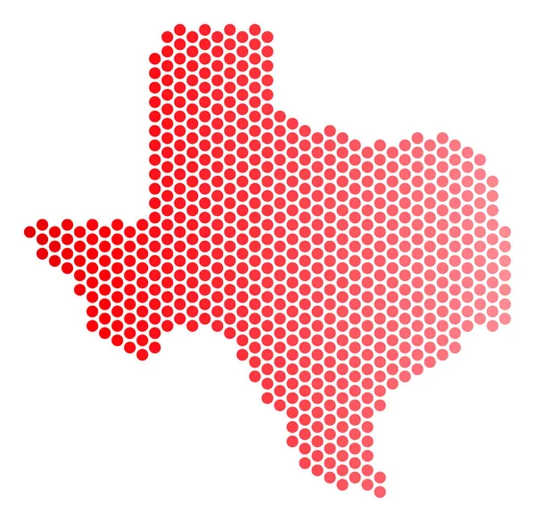 Mapa de Red Dot Texas — Vetor de Stock