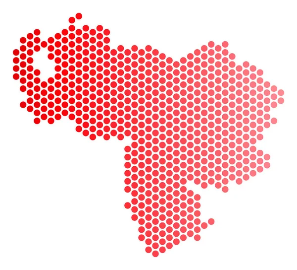 Kırmızı noktalı Venezuela Haritası — Stok Vektör