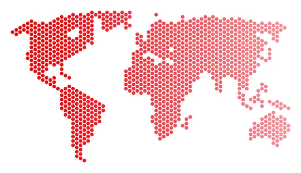 Червона крапка мапа світу — стоковий вектор