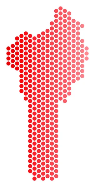 红色点缀贝宁地图 — 图库矢量图片