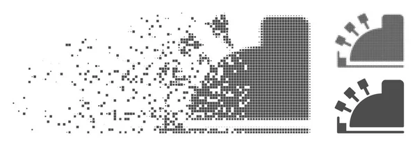 Pixel déchiqueté Halftone Icône de caisse enregistreuse — Image vectorielle