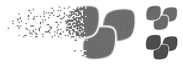 Icône de comprimés médicaux de demi-ton de pixel fracturé — Image vectorielle