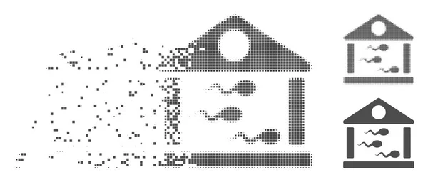 Spridda Pixel halvton Sperm Bank-ikonen — Stock vektor