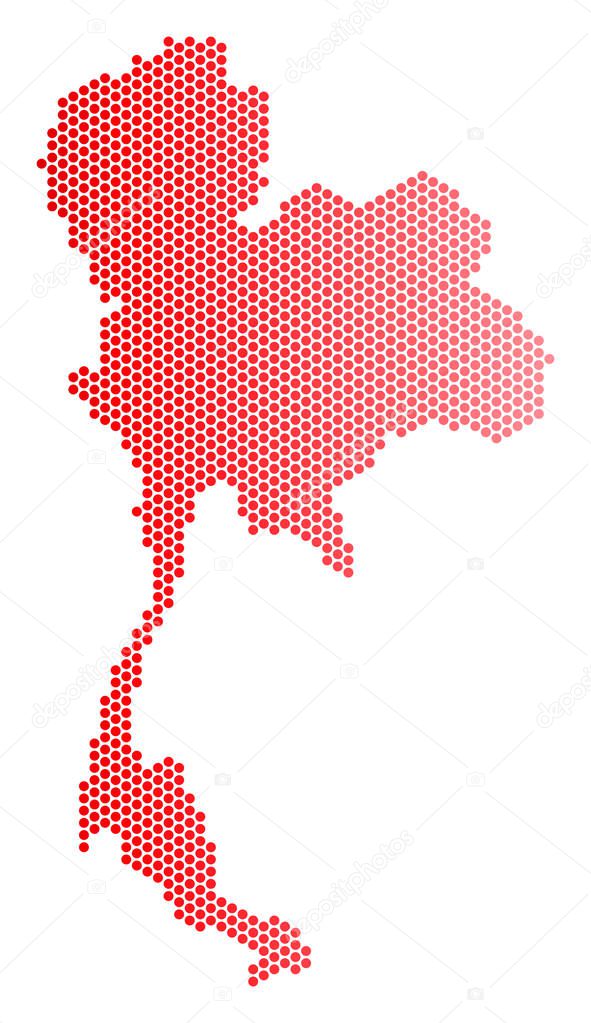 Red Dotted Thailand Map