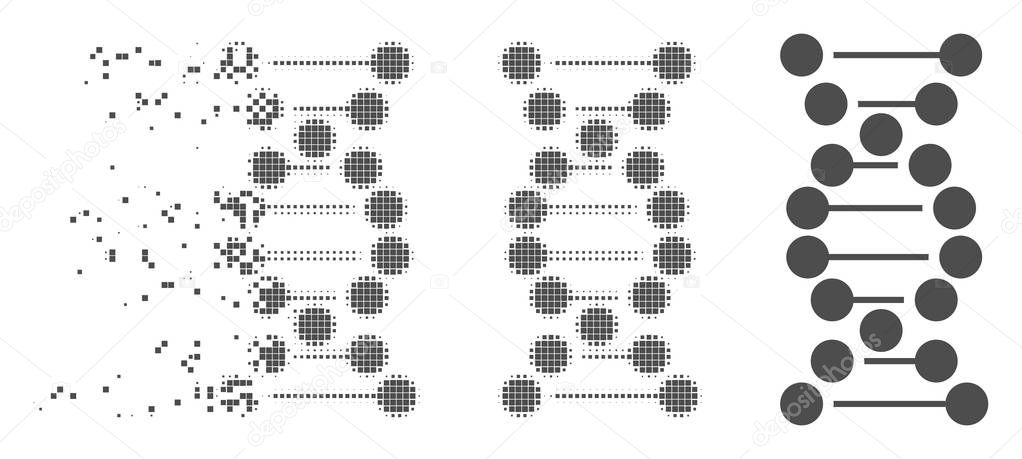 Decomposed Pixel Halftone DNA Icon