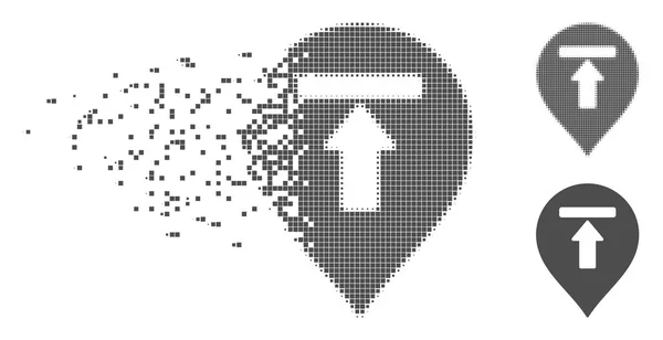 Pixel dissimulé Halftone Dead End Marker Icône — Image vectorielle