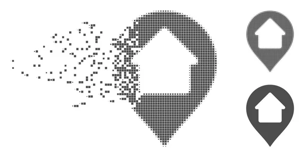 Το εικονίδιο δείκτη κατεστραμμένο σπίτι ράστερ Pixel — Διανυσματικό Αρχείο