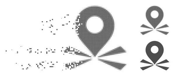 Σκόνη Pixel ράστερ δείκτη θέσης εικονίδιο — Διανυσματικό Αρχείο