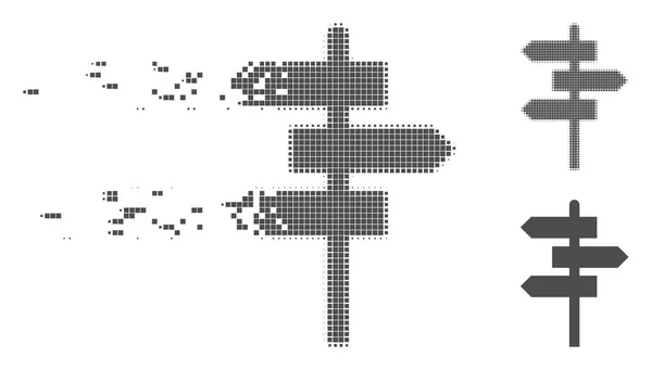 Icona puntatore a mezzitoni pixel disciolto — Vettoriale Stock