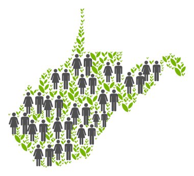 Çevre West Virginia devlet harita