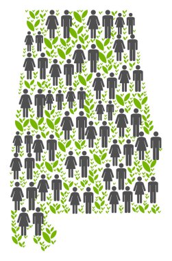 İnsanlar Alabama Eyalet harita