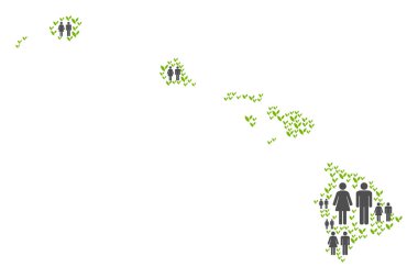 Demografik Havaii Adaları Haritası