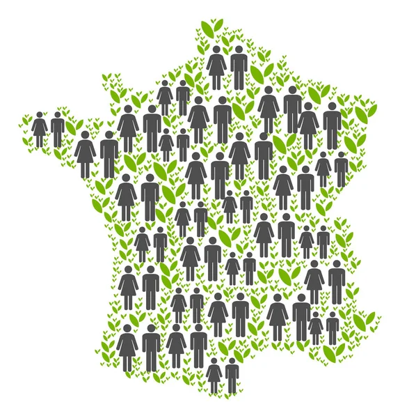 Personnes France Carte — Image vectorielle