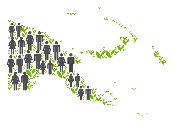 Mappa demografica Papua Nuova Guinea — Vettoriale Stock