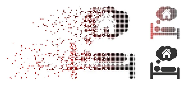 Піктограма розчинення мрій Pixel Halftone House — стоковий вектор