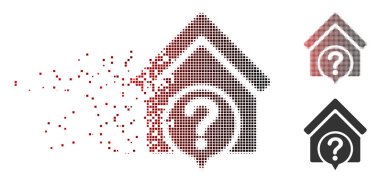 Rendelenmiş piksel yarı ton Realty durumu simgesi