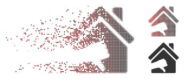 Kaybolan piksel noktalı resim korkunç ev simgesini