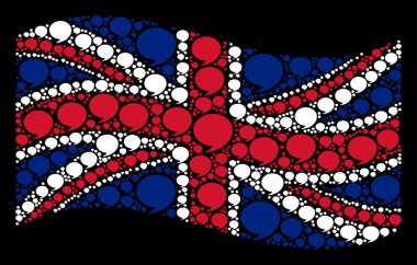 Büyük Britanya bayrağı kolaj alıntı öğelerin sallayarak