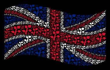 İngiltere bayrak deseni Flora Bitki simgelerin sallayarak