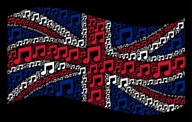 İngiltere bayrak deseni müzik notlar öğeleri sallayarak