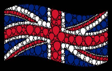 İngiltere bayrak mozaik kutlama balon simgelerin sallayarak