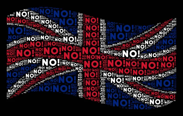 Drapeau britannique agitant motif de pas de textes — Image vectorielle