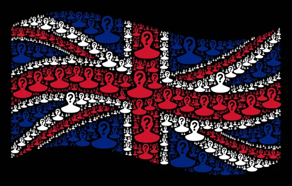 挥舞英国国旗图案的不明人物物品 — 图库矢量图片