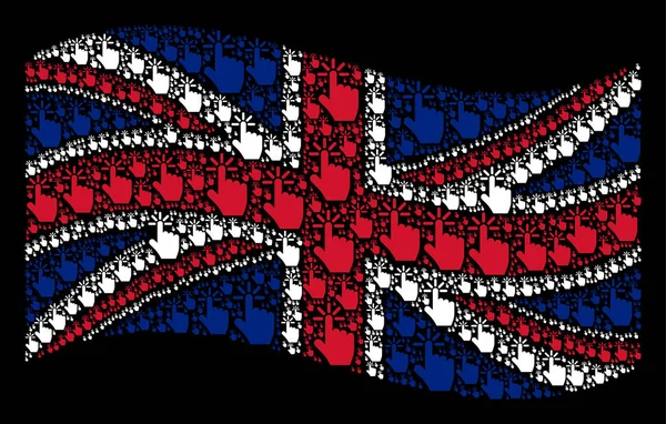 Κυματίζει η βρετανική σημαία μοτίβο από κλικ στοιχείων — Διανυσματικό Αρχείο