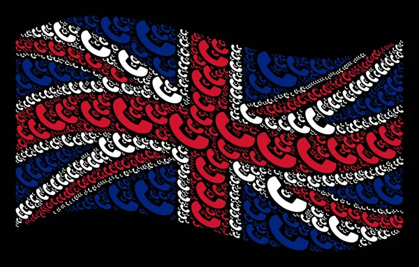 Sventolare Regno Unito Bandiera Modello di Icone di chiamata — Vettoriale Stock