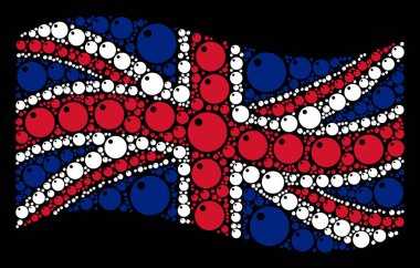 İngiltere bayrak mozaik küre maddelerin sallayarak