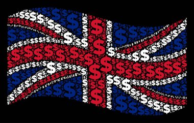 İngiliz bayrağı desen doları simgelerin sallayarak