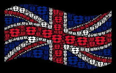 Büyük Britanya bayrağı desen Aç kutusunda simgelerin sallayarak