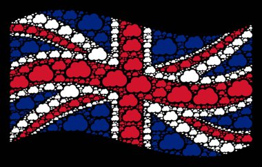 İngiltere bayrak mozaik bulut simgelerin sallayarak