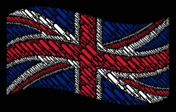 드라이버 항목의 영국 국기 패턴을 흔들며 — 스톡 벡터