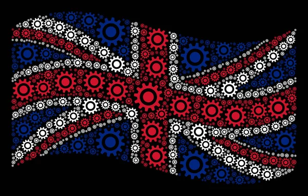 章 항목의 영국 국기 패턴을 흔들며 — 스톡 벡터