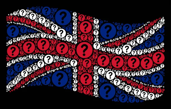 Mává mozaika vlajky Velké Británie dotazu položky — Stockový vektor