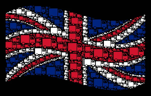 Zwaaien Uk vlag Collage voor verzending Van Items — Stockvector