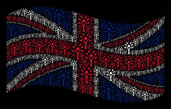 에코 맨 항목의 영국 국기 패턴을 흔들며 — 스톡 벡터