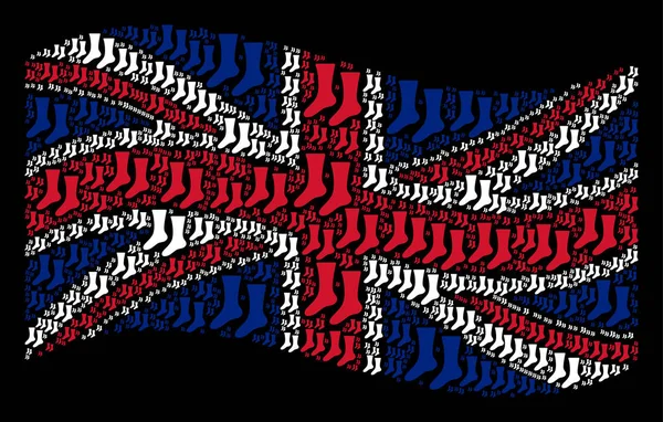 Acenando Bandeira Britânica Mosaico de Meias Ícones —  Vetores de Stock