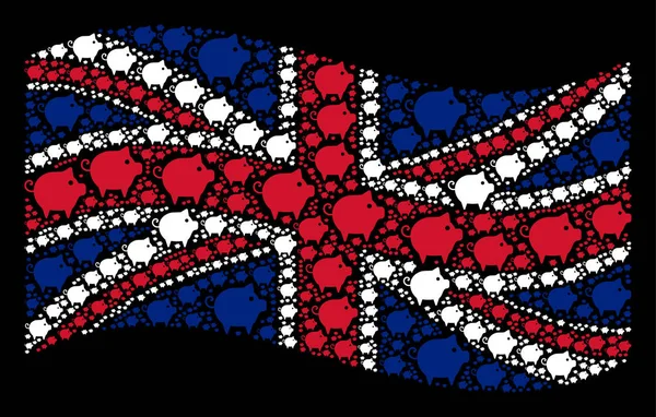 İngiltere bayrak deseni domuz öğelerin sallayarak