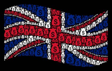 Büyük Britanya bayrağı desen mali sermaye öğelerin sallayarak