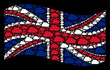 İngiliz bayrağı desen bulut simgelerin sallayarak