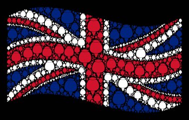 İngiltere bayrak kolaj haşhaş simgelerin sallayarak