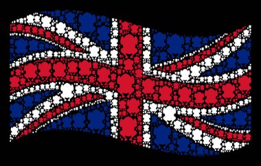 Büyük Britanya bayrağı mozaik kızarmış tavuk öğelerin sallayarak