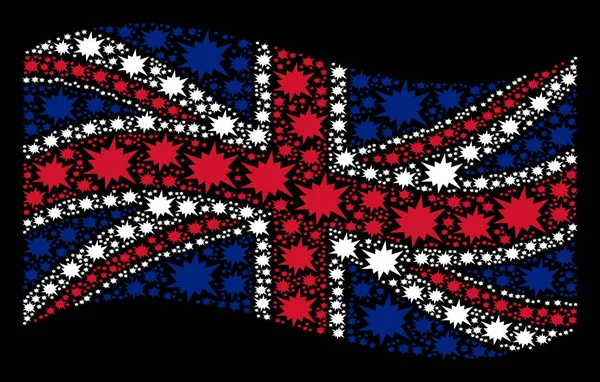 Flagge des Vereinigten Königreichs schwenkend — Stockvektor