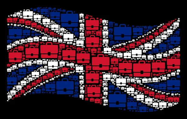 Macha mozaika Flaga Wielkiej Brytanii sprawa elementów — Wektor stockowy