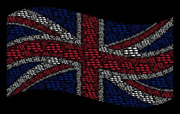 Macha wzór flagi brytyjskiej szkoły ryb ikon — Wektor stockowy