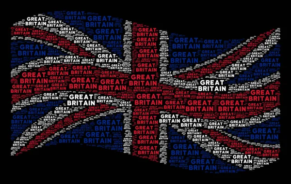 Размахивание британским флагом Мозаика текстов Великой Британии — стоковый вектор