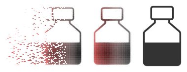 Dağınık piksel yarı ton sıvı şişe simgesi